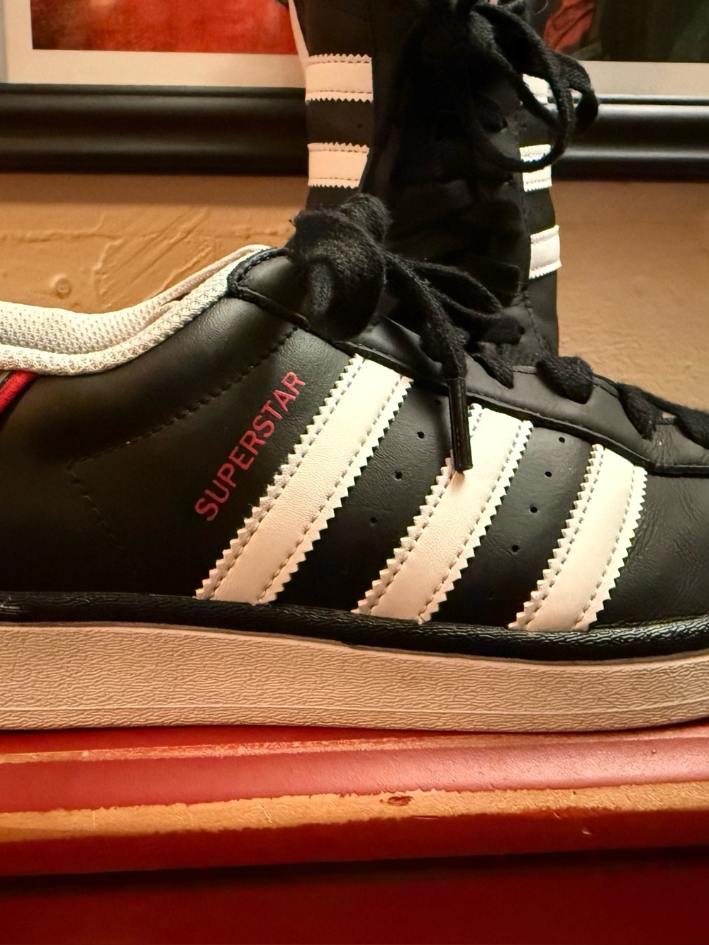 Black/White/Red Adidas Superstar